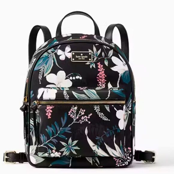 Kate Spade Wilson Road Botanical Small Bradley mini backpack floral black EUC! main image 8